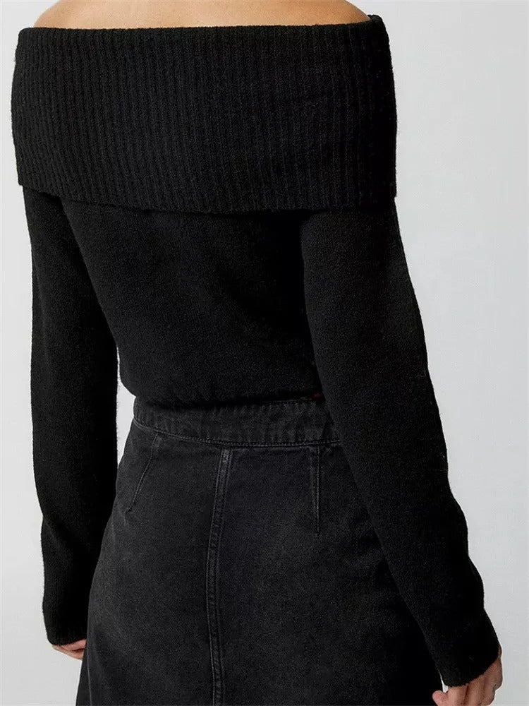 Solid Off Shoulder Sweater