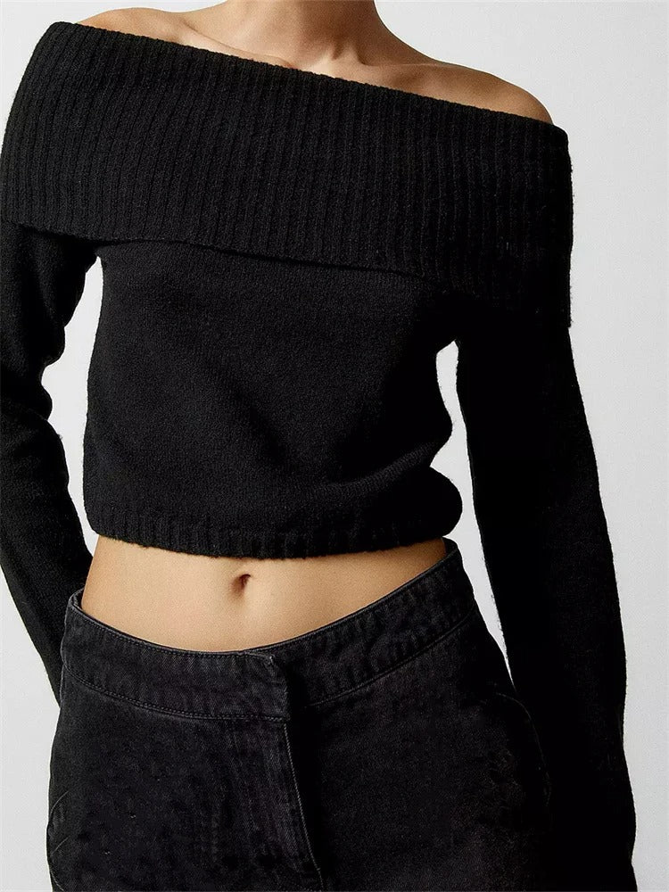 Solid Off Shoulder Sweater